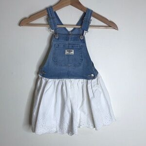 Oshkosh toddler girls denim overalls skirt size 4t